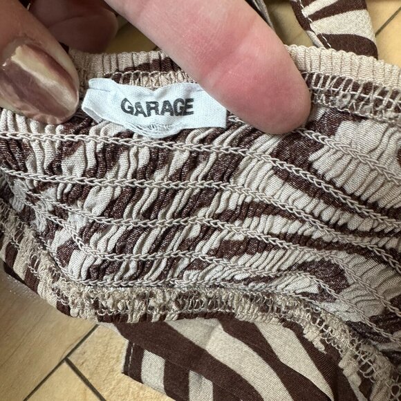 GARAGE Animal Print Zebra Silky Halter Crop Top Size Small Bra Corset Bustier - Picture 7 of 8